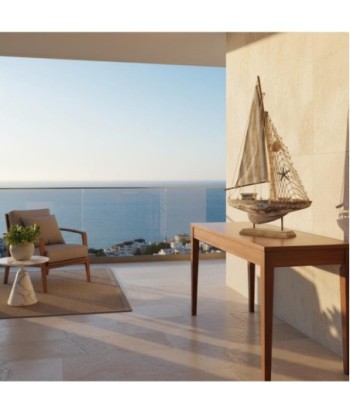 Barco Velero S de MDF con detalle marino, estilo náutico