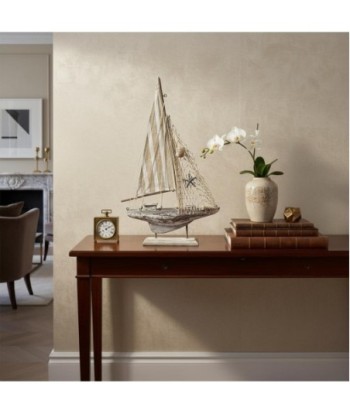 Barco Velero S de MDF con detalle marino, estilo náutico