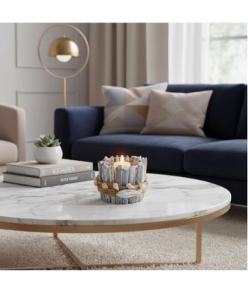 Portavelas Pez de Cristal con Decoración Marinera Natural