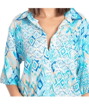 Camisa Verde Estampada para Mujer - Camisera de Algodón, Manga ¾, Ideal para Ocasiones Informales y Eventos -
