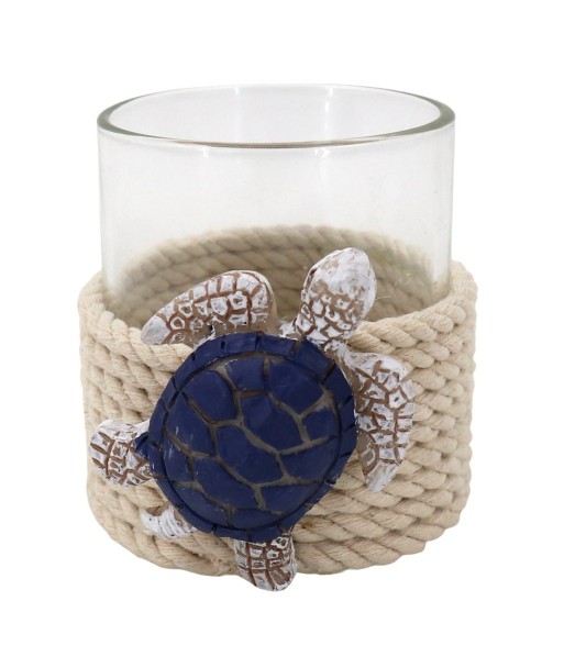 Portavelas Tortuga de Cristal con Diseño Marino - Decoración Natural