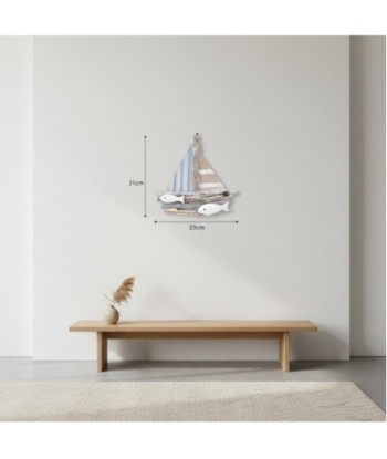 Adorno Pared Barco de MDF - Estilo Náutico para Decoración de Jardín
