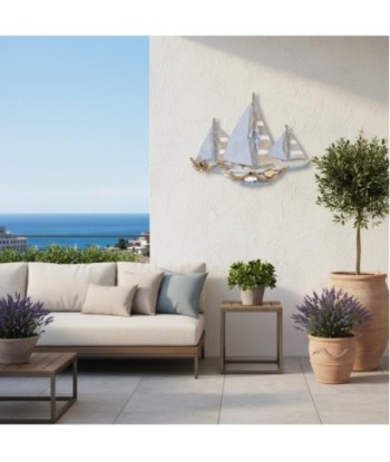 Adorno Pared Barco MDF - Estilo Náutico para Decoración de Jardín
