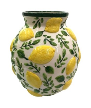 Jarrón Limones L de Dolomita - Decoración Colorida para el Hogar