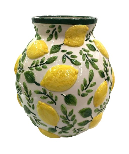 Jarrón Limones L de Dolomita - Decoración Colorida para el Hogar
