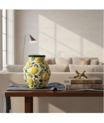 Jarrón Limones L de Dolomita - Decoración Colorida para el Hogar
