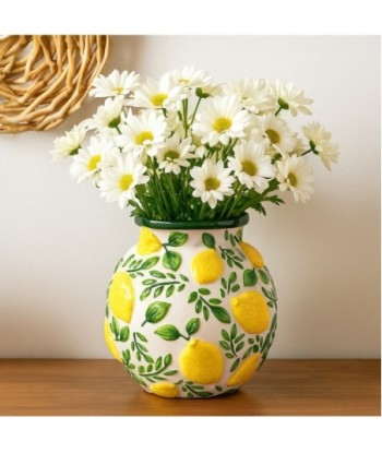 Jarrón Limones S de Dolomita - Estilo Rústico para Decoración