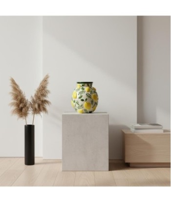 Jarrón Limones S de Dolomita - Estilo Rústico para Decoración