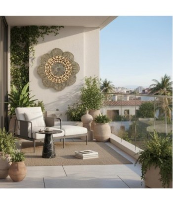 Adorno Pared Flor L de Palma y Hierba Marina - Estilo Natural y Orgánico