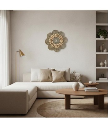 Adorno Pared Flor S de Palma y Hierba Marina - Decoración Natural para Jardín