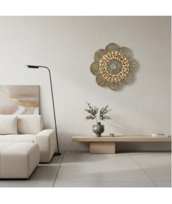 Adorno Pared Flor S de Palma y Hierba Marina - Decoración Natural para Jardín