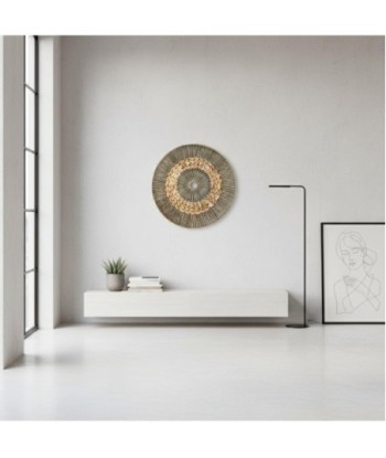 Adorno Pared Redondo L de Palma y Hierba Marina - Estilo Natural para Jardín