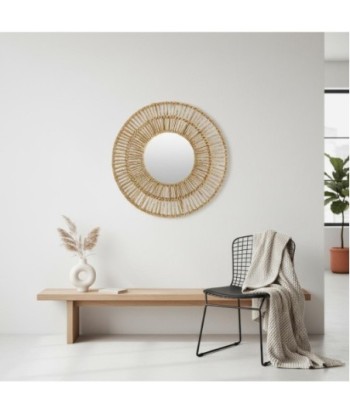 Espejo de Palma y Hierba Marina - Diseño Natural para Decoración