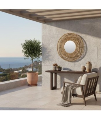 Espejo de Palma y Hierba Marina - Diseño Natural para Decoración