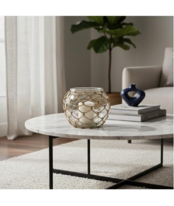 Portavelas de Palma y Hierba Marina - Decoración Natural para Interiores y Exteriores