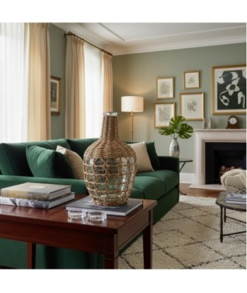 Jarrón de Palma y Hierba Marina con Diseño Natural y Elegante