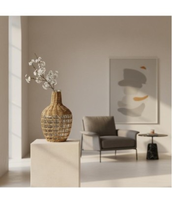 Jarrón de Palma y Hierba Marina con Diseño Natural y Elegante