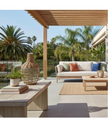 Jarrón de Palma y Hierba Marina con Diseño Natural y Elegante