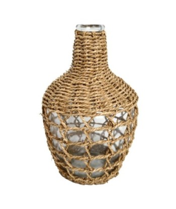 Jarrón de Palma y Hierba Marina - Estilo Natural para Decorar