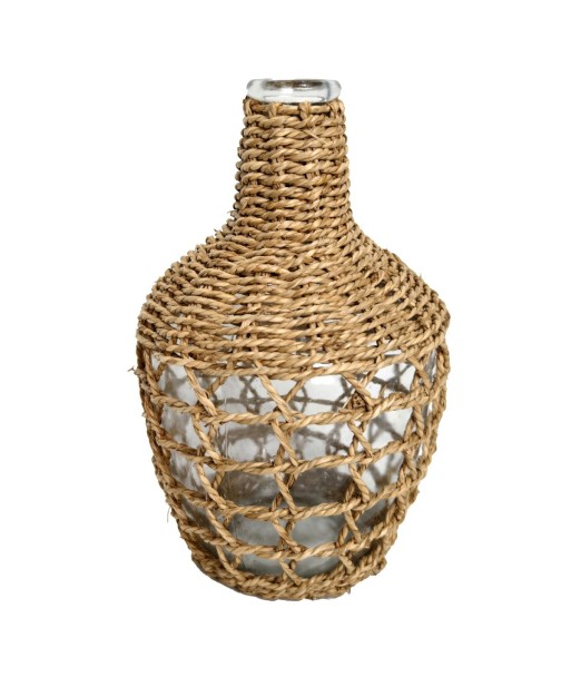 Jarrón de Palma y Hierba Marina - Estilo Natural para Decorar