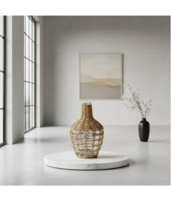 Jarrón de Palma y Hierba Marina - Estilo Natural para Decorar