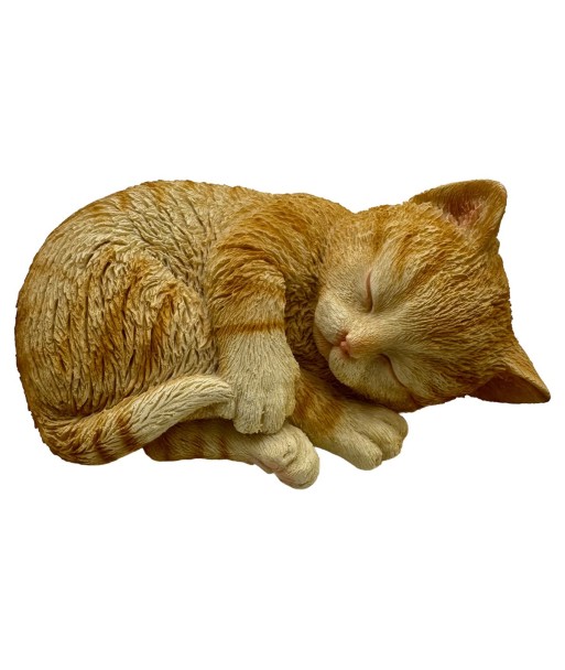 Figura de Gato Acostado de Resina - Decoración Natural y Dulce