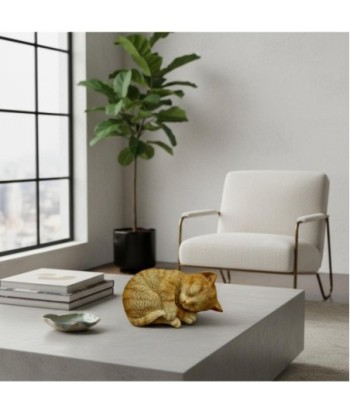 Figura de Gato Acostado en Resina - Decoración Tierna para el Hogar