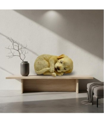 Figura de Perro Acostado de Resina  Decoración Realista y Tierna
