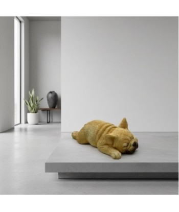 Figura de Perro Acostado de Resina - Decoración Moderna
