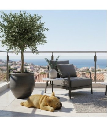 Figura de Perro Acostado de Resina - Decoración Moderna