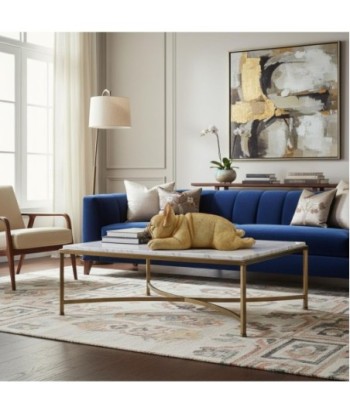 Figura de Perro Acostado de Resina - Estilo Realista para Decoración