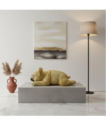 Figura de Perro Acostado de Resina - Estilo Realista para Decoración