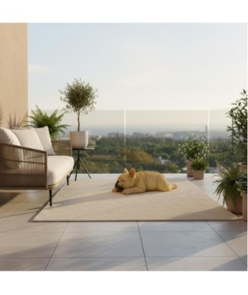 Figura de Perro Acostado de Resina - Estilo Realista para Decoración
