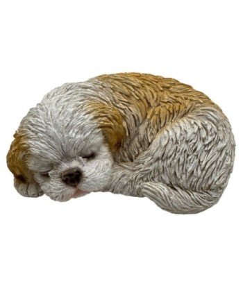Figura de Perro Acostado de Resina - Estilo Realista para Decoración del Hogar