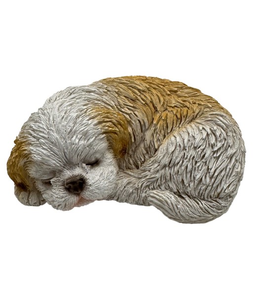 Figura de Perro Acostado de Resina - Estilo Realista para Decoración del Hogar