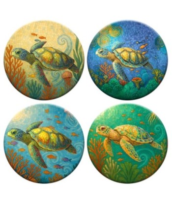 Espejo de bolsillo Tortugas Expositor de Metal y Cristal - Decorativo y Práctico
