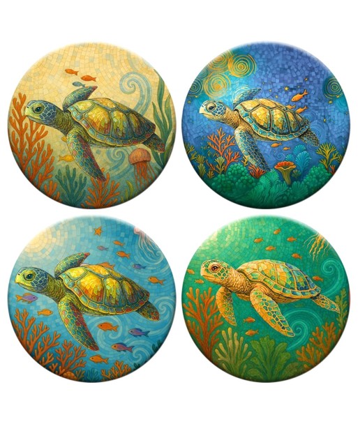 Espejo de bolsillo Tortugas Expositor de Metal y Cristal - Decorativo y Práctico