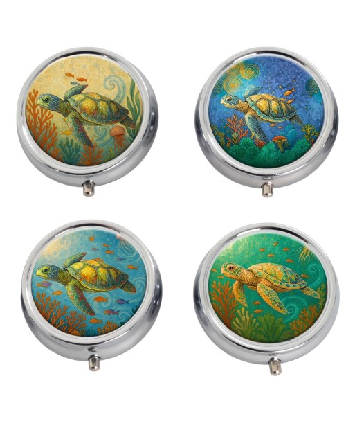 Pastillero Tortugas Expositor de Metal - Decoración Colorido y Divertido