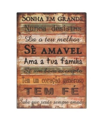 ORIGEN Home Decor Adornos pared portugues Placas Metal | Placa de Metal Marrón Rectangular - 33x24x1cm