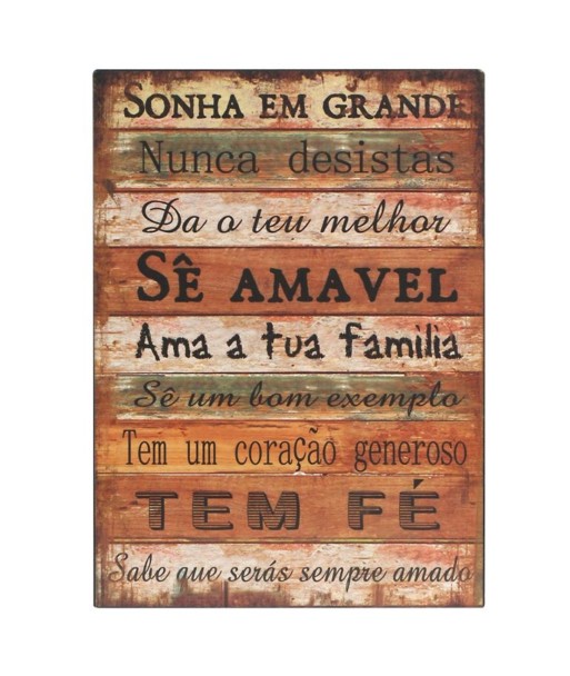 ORIGEN Home Decor Adornos pared portugues Placas Metal | Placa de Metal Marrón Rectangular - 33x24x1cm
