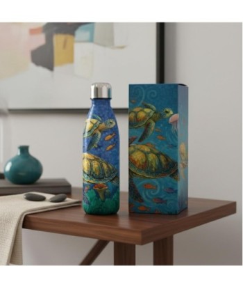 Botella Térmica de Acero Inoxidable con Tortugas y Caja Regalo | Capacidad 500ml