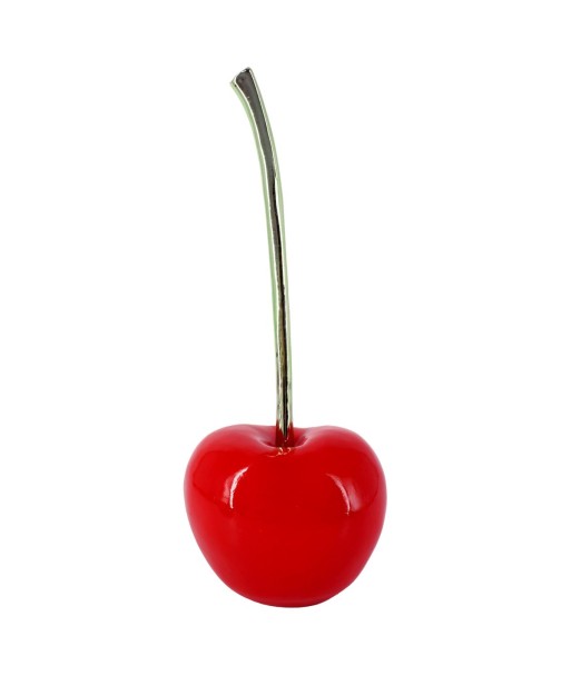 Figura Cereza de Resina Roja con Detalle Plateado