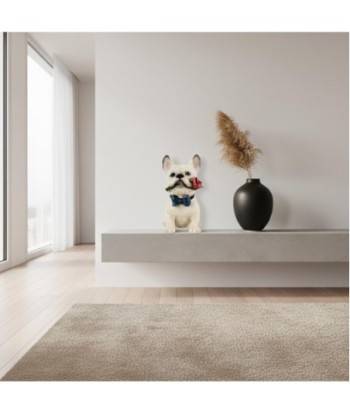 Figura de Perro Bulldog de Resina con Ramo de Rosa - Decoración Elegante