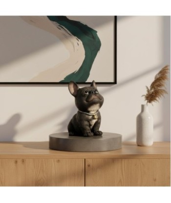 Figura de Perro Bulldog de Resina - Estilo Decorativo para el Hogar