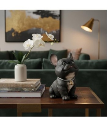 Figura de Perro Bulldog de Resina - Estilo Decorativo para el Hogar
