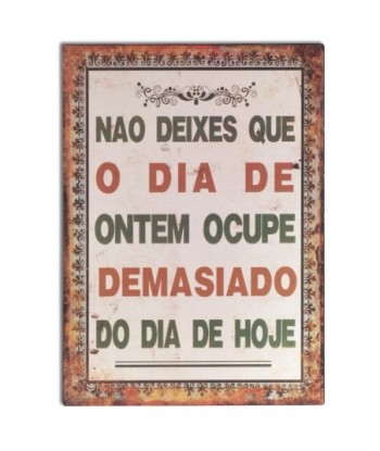 ORIGEN Home Decor Adornos pared portugues Placas Metal | Placa de Metal Marrón Rectangular - 33x24x1cm