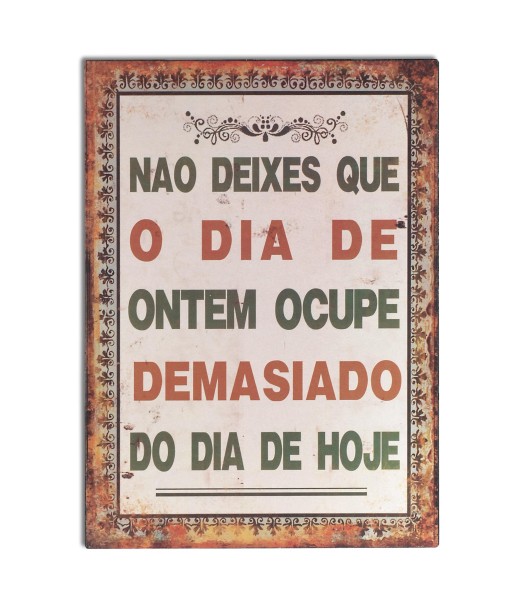 ORIGEN Home Decor Adornos pared portugues Placas Metal | Placa de Metal Marrón Rectangular - 33x24x1cm