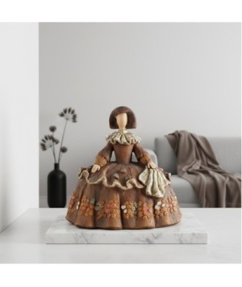 Figura Menina de Resina Decorativa en Estilo Clásico