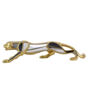 Figura de Leopardo en Resina Dorada con Detalles Espejados - NOVEDAD