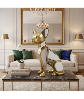 Figura de Perro Chihuahua en Resina Dorada - Decoración Moderna